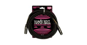 6392 Ernie Ball 20ft Braided XLR / XLR - opletený mikrofonní kabel 6.1m - černá barva - 1ks