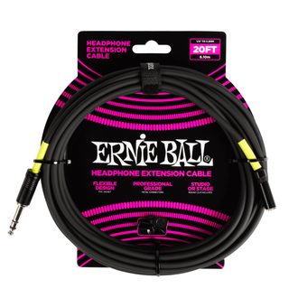 6423 Ernie Ball Headphone Extension Cable 1/4 Stereo Jack Male na 3.5mm Jack Female - 20ft - Black - prodlužovací kabel 6.10 m  -1ks