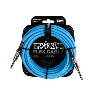 6417 Ernie Ball Flex Instrument Cable Straight/Straight 20ft  - Blue - nástrojový kabel 6m - 1ks