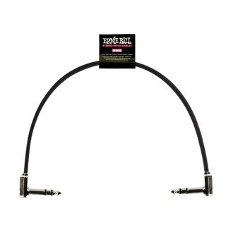 6409 Ernie Ball 12" Flat Ribbon Stereo Patch Cable Black Single - propojovací stereo kabel  30.48cm - 1ks