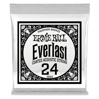 10224 Ernie Ball .024 Everlast Coated Phosphor Bronze Acoustic Guitar Strings Single - " potažená " jednotlivá struna -1ks