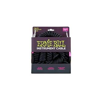 6044 Ernie Ball nástrojový " Coil " kabel 9.14m Rovný / Rovný Jack - černý