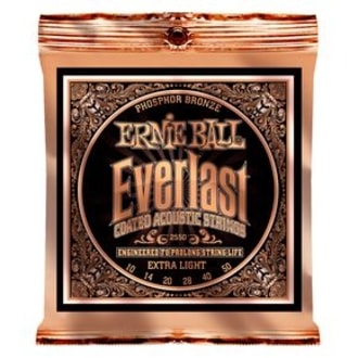 2550 Ernie Ball Everlast Phosphor Bronze Extra Light Coated /10-50/ - "potažené" struny na akustickou kytaru