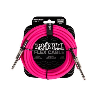 6418 Ernie Ball Flex Instrument Cable Straight/Straight 20ft  - Pink - nástrojový kabel 6m - 1ks