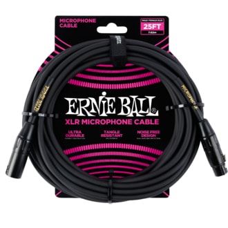 6073 Ernie Ball 25'ft Microphone Classic Cable - mikrofonní kabel XLR / XLR  - 7.62m - černá barva - 1ks