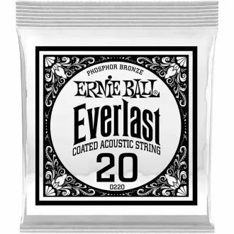 10220 Ernie Ball .020 Everlast Coated Phosphor Bronze Acoustic Guitar Strings Single - " potažená " jednotlivá struna - 1ks