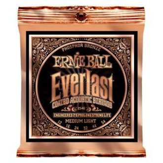 2546 Ernie Ball Everlast Phosphor Bronze Medium Light Coated /12-54/ - "potažené" struny na akustickou kytaru