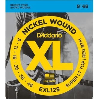 D´Addario EXL125 Nickel Wound Electric Super Light Top-Reg. Bottom .009-.046 - struny na elektrickou kytaru - 1ks