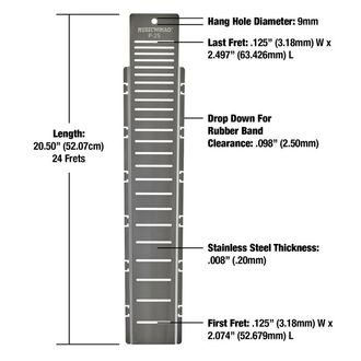 MusicNomad MN802 Fret Shield™ Fretboard Protector Guard pro P-25" / 63.5mm / Guitar Fret Scale - 1ks