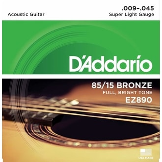 D'Addario EZ890 85/15 BRONZE STRUNY SUPER LIGHT 9/45 - struny na akustickou kytaru