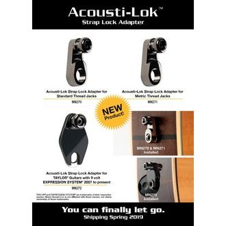 MusicNomad MN272  Acousti-Lok Strap Lock Adapter pro TAYLOR® kytary s 9V EXPRESSION SYSTEM® bateriovým boxem