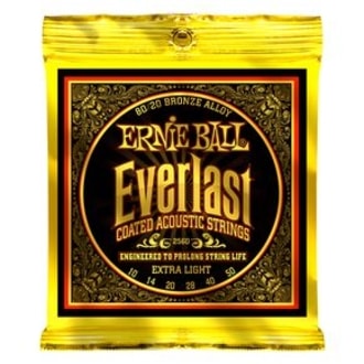 2560 Ernie Ball Everlast 80/20 Bronze Extra Light Coated /10-50/ - "potažené" struny na akustickou kytaru - 1ks