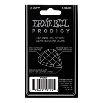 9199 Ernie Ball Prodigy Black 1s Standard 1.5mm Picks - kytarová trsátka -1ks