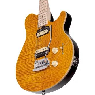 Sterling By MusicMan SUB Axis Trans Gold - Flame Maple Top - elektrická kytara - 1ks