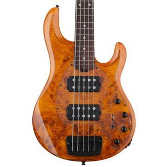 Sterling By MusicMan RAY35HHPB-AM-R2 Poplar Burl - Amber - elektrická baskytara - 1ks