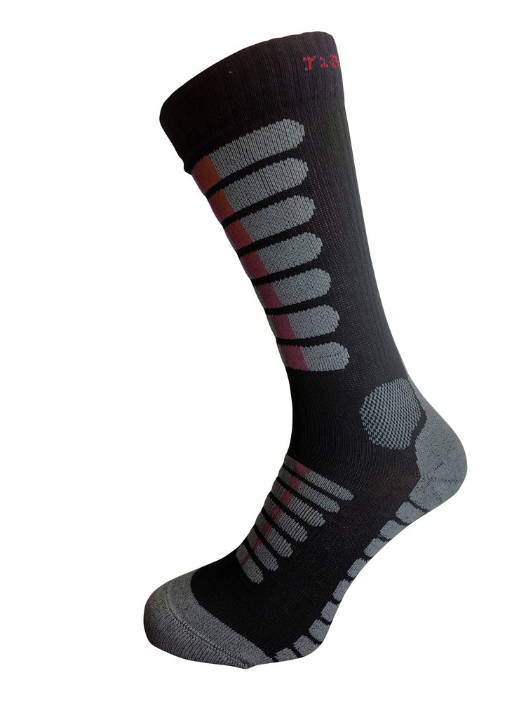 nanosilver SPECIÁLNÍ VYSOKÉ ponožky se stříbrem nanosilver - L 43/46  - černá/červená