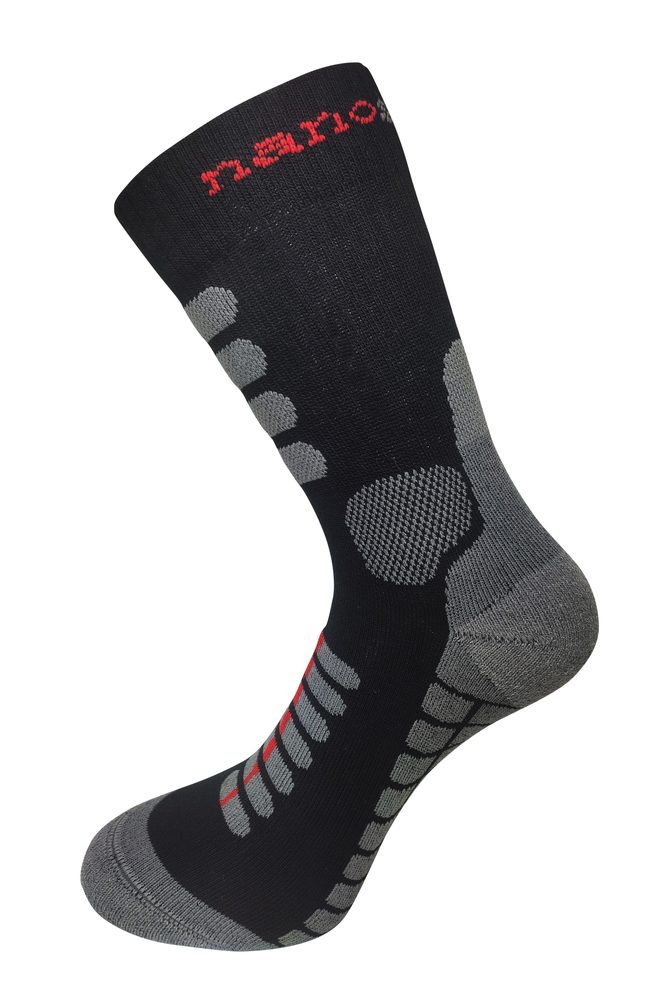 nanosilver Letní trekingové ponožky se stříbrem - M 39/42 - šedo/červené
