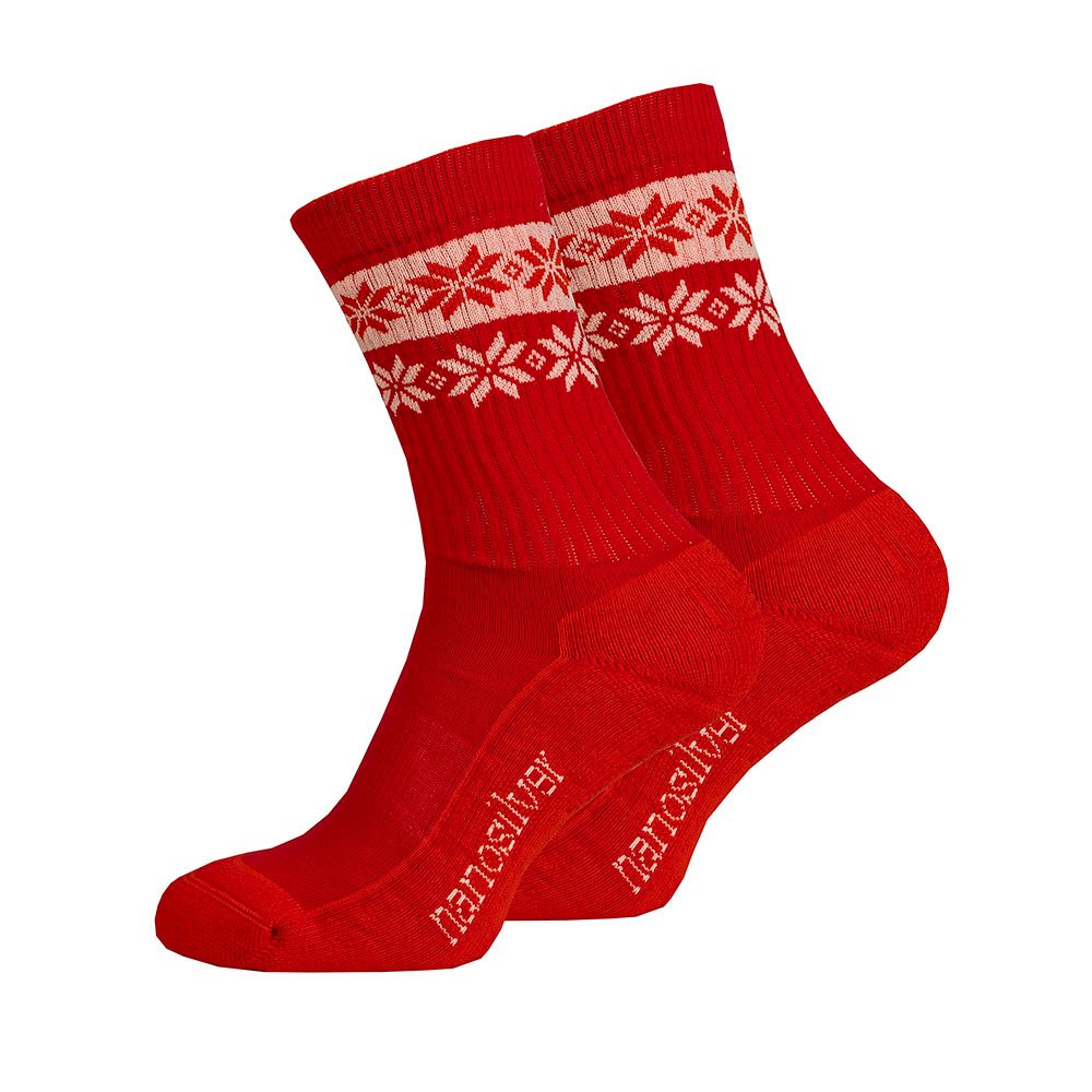 nanosilver Termo ponožky SNOW barevné - L 43/46 - červeno/bílé