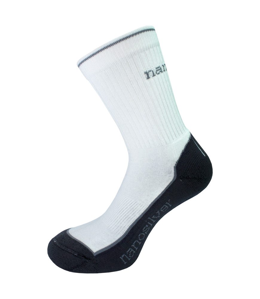 nanosilver Sportovní termo ponožky se stříbrem nanosilver - L 43/46 - bílé