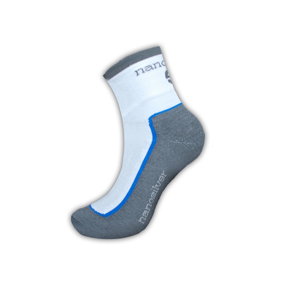 nanosilver Cyklo ponožky se stříbrem + Coolmax - XL 47/49 - světlé s modrou