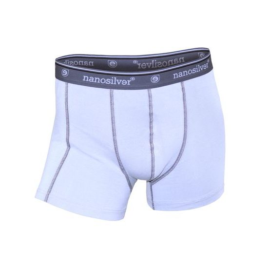 Boxerky s gumou nanosilver bílé