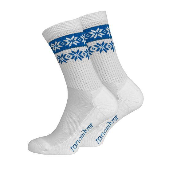 bílá/modrá Termo ponožky SNOW
