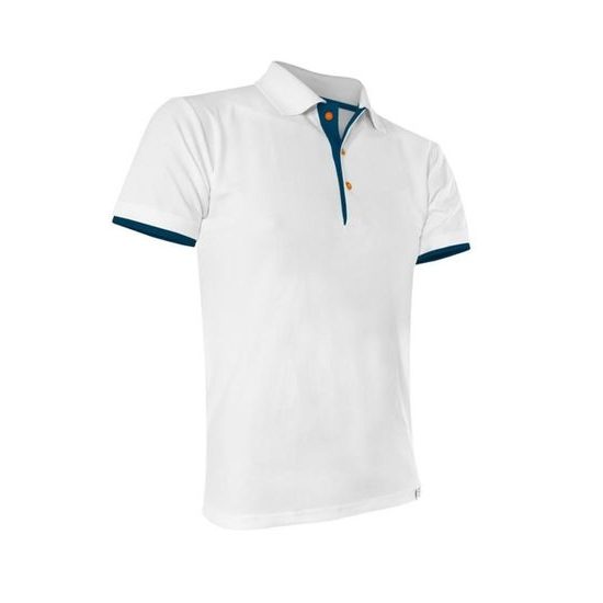 Pánské triko s límečkem bílá/tmavě modrá