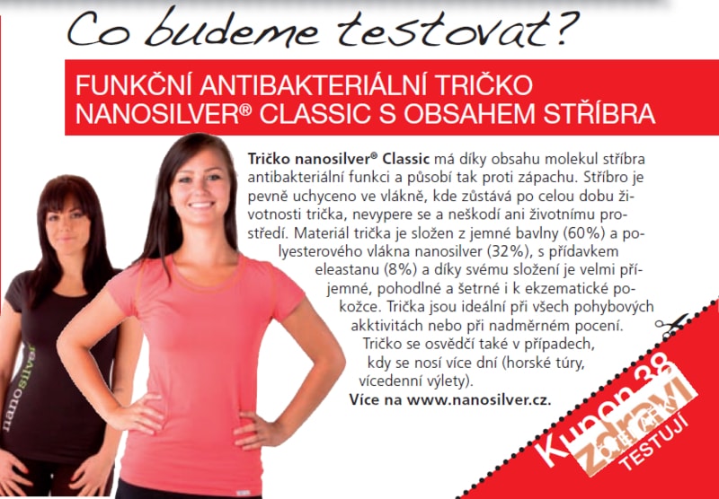 Testování funkčních triček s časopisem Zdraví