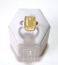 Citrín - stříbrný prsten