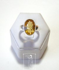 Citrín - stříbrný prsten