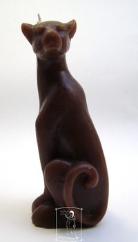 Kočka hnědá - figurální svíce