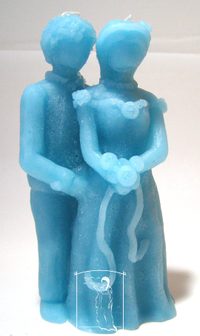 Pár tyrkysový - figurální svíce