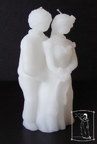 Pár bílý - figurální svíce