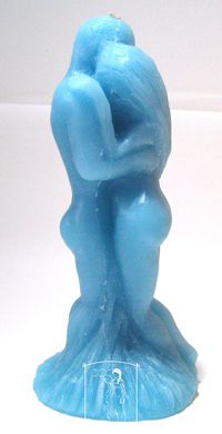 Milenci - tyrkysová figurální svíce