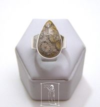 Fosilní korál - stříbrný prsten