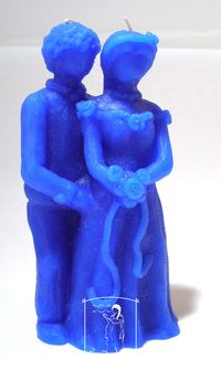 Pár modrý - figurální svíce