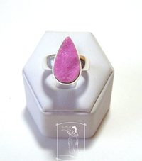 Kobaltokalcit - stříbrný prsten