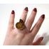 Amonit - rhodiovaný prsten