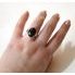 Granát asterický - Stříbrný prsten