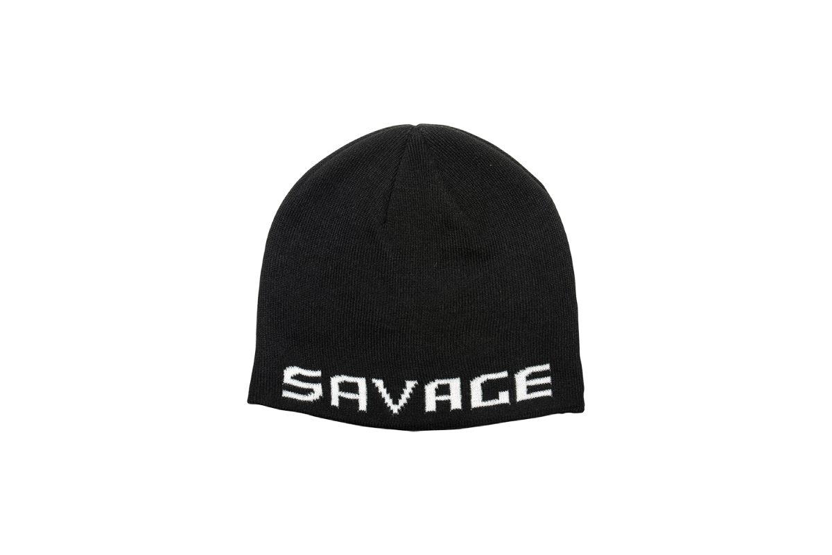 Savage Gear Zimní čepice Logo Beanie Black/White