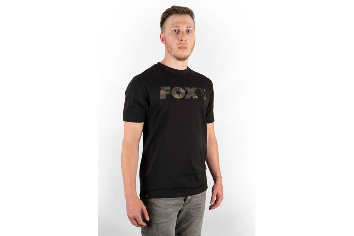 Fox Triko Black/Camo Chest Print T-Shirt