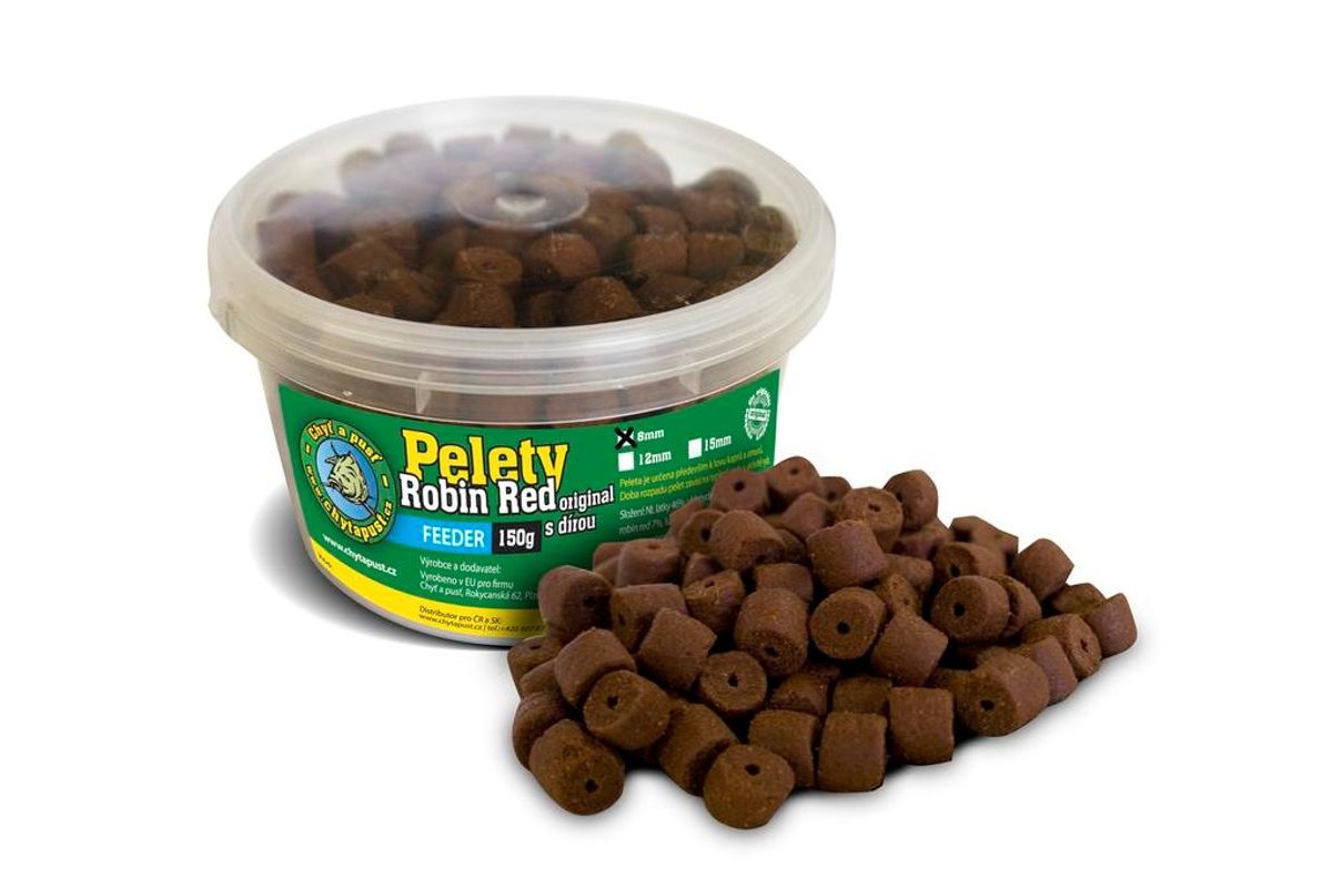 Chyť a pusť Pelety Robin Red original carp s dírou 150g