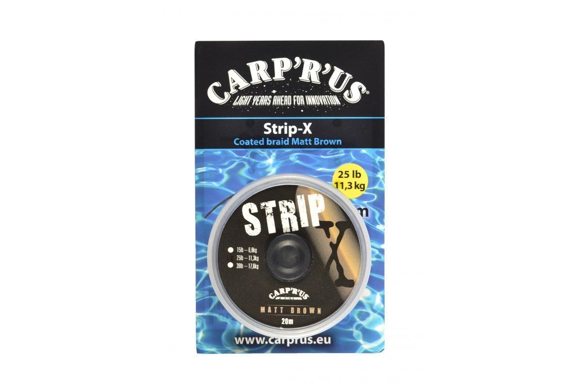 Carp ´R´ Us Potahovaná šňůrka Strip-X Matt Brown 20m