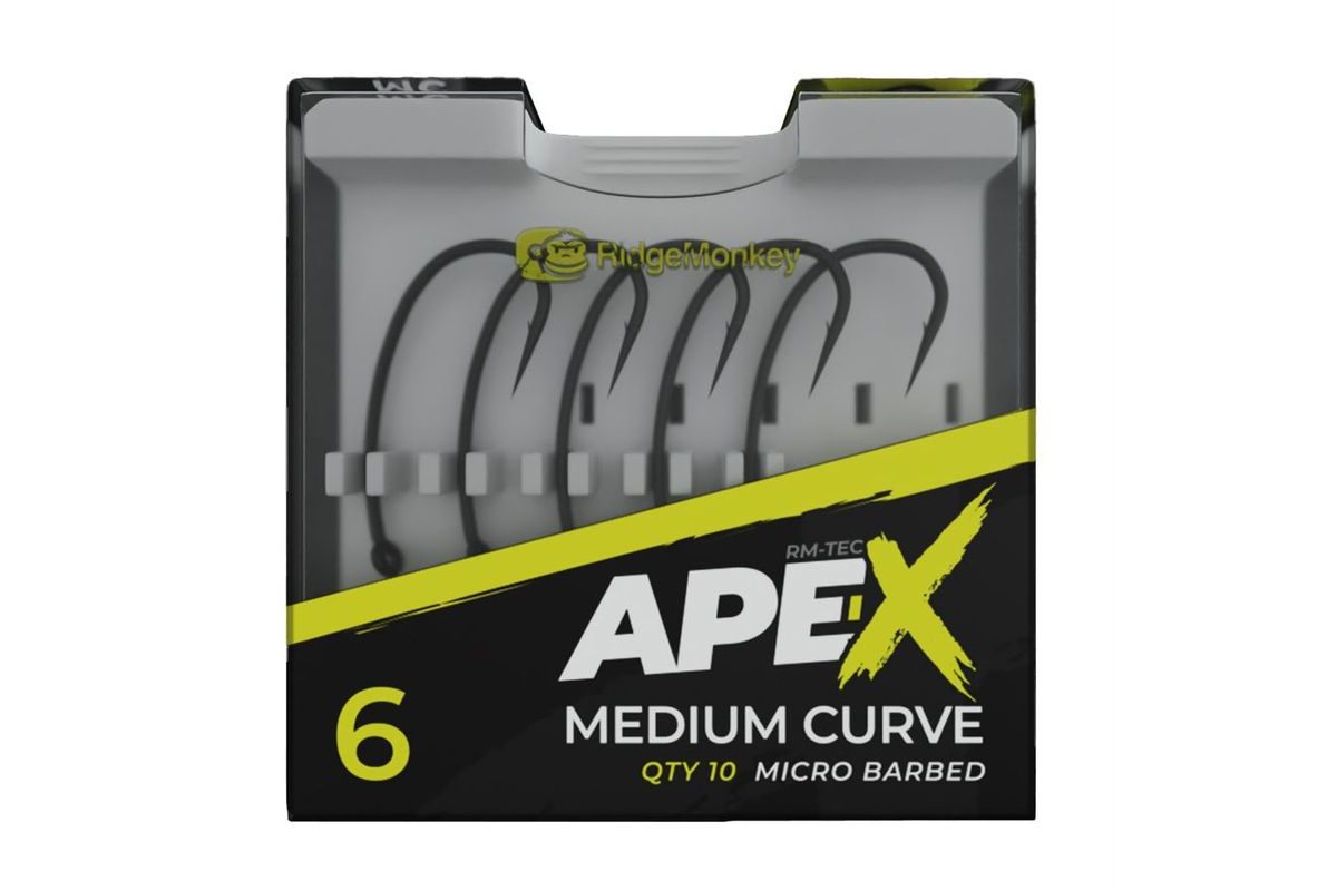 RidgeMonkey Háčky Ape-X Medium Curve Barbed 10ks