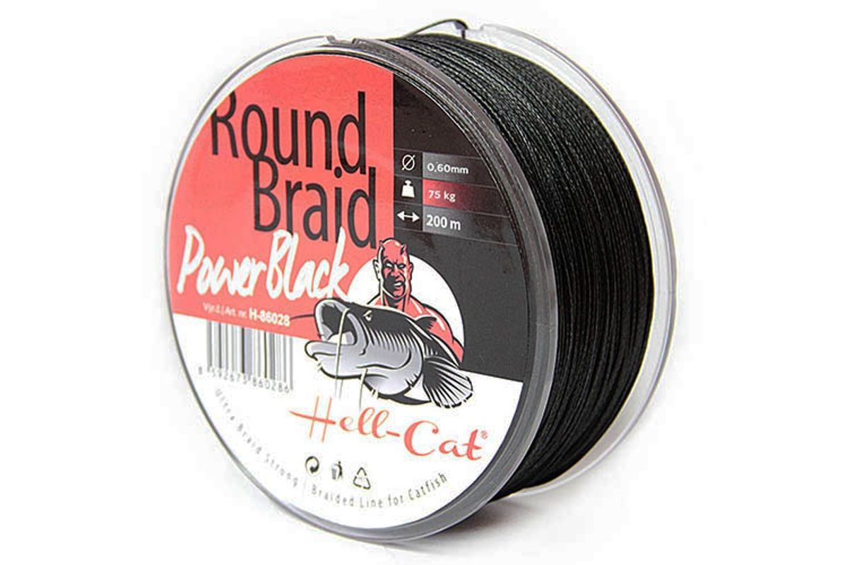 Hell-Cat Splétaná šňůra Round Braid Power Black 200m