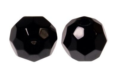 Zeck Skleněné korálky Faceted Glass Beads Black 10ks