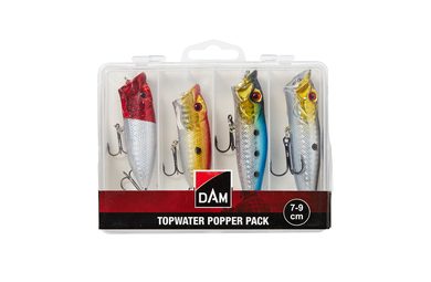 DAM Sada wobleru Topwater Popper Pack Box 7-9cm 4ks