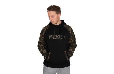 Fox Mikina Black / Camo Raglan Hoodie