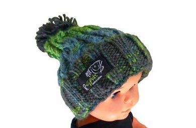 R-Spekt Dětský kulich MAXI PomPom beanie šedozelený - 52-56 cm