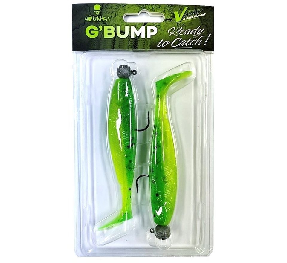 Gunki Gumová nástraha G Bump Ready To Catch Lime Chart Pepper 2ks